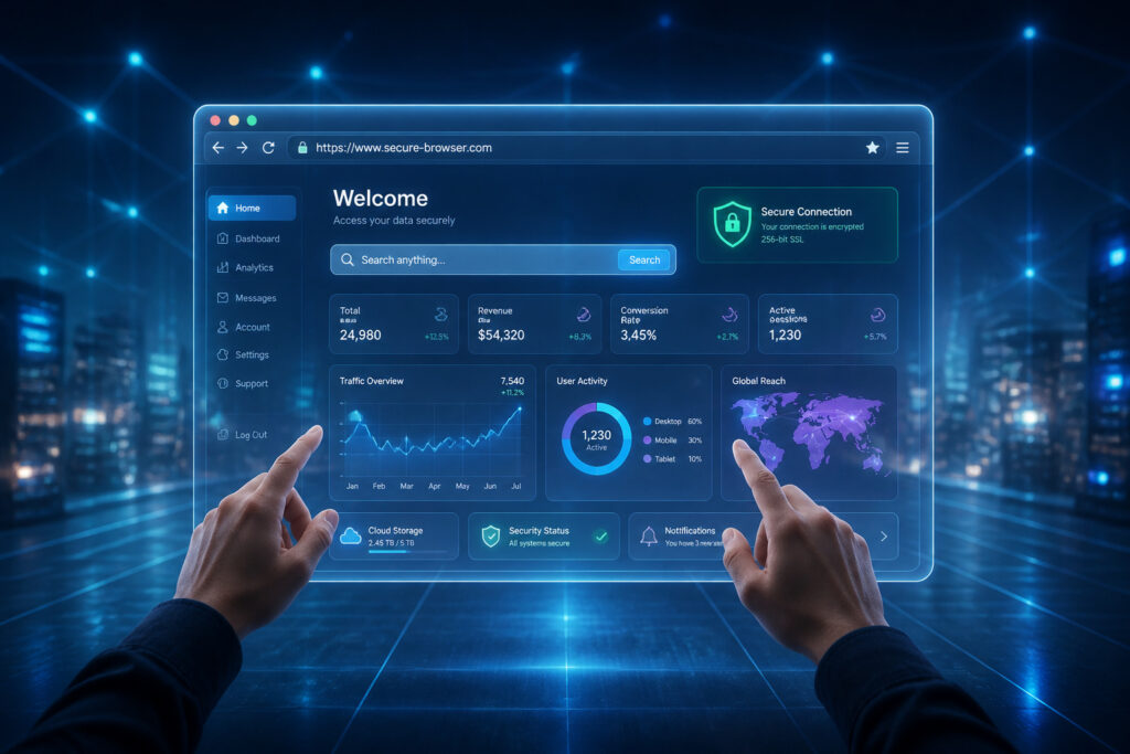 Interface navigateur holographique securisee