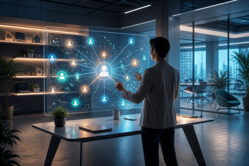 Interface holographique de reseaux de donnees